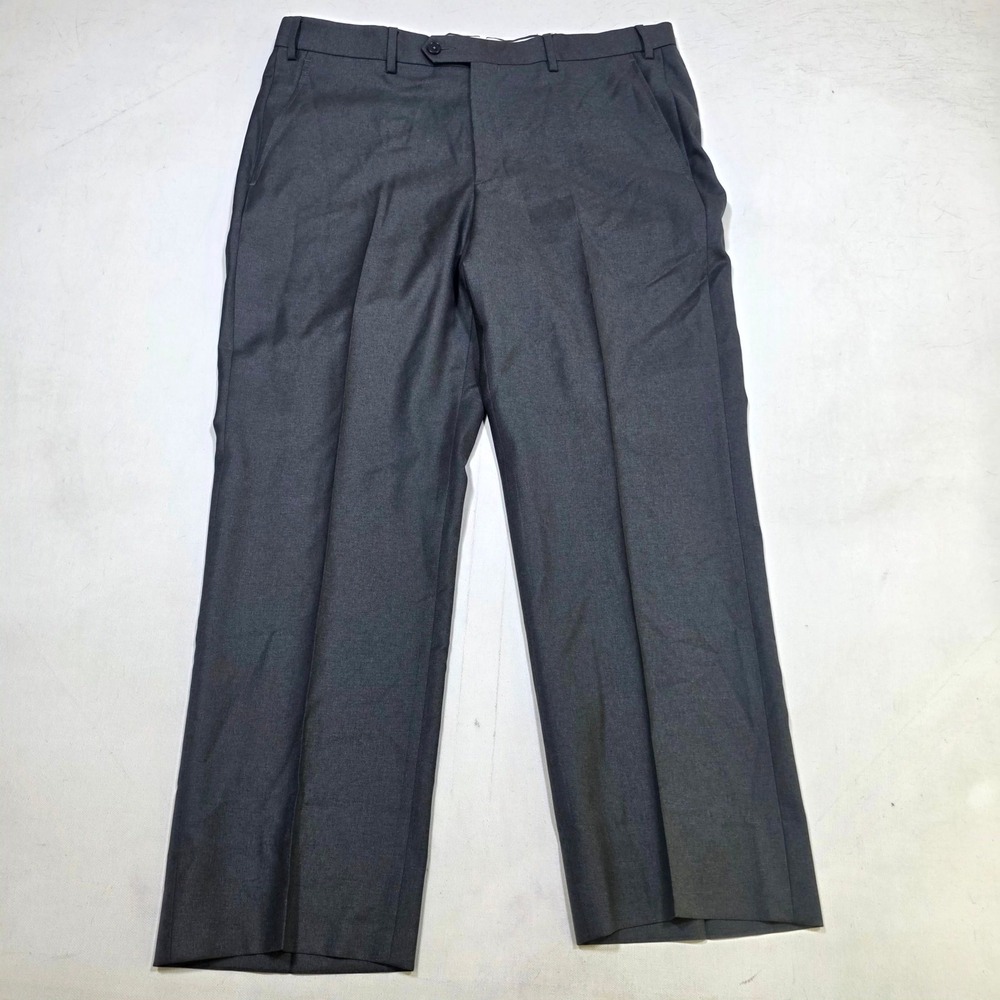 Santorelli Roma Dress Pants Mens 35 Grey Loro Piana Wool Super 110s Italy Luxury